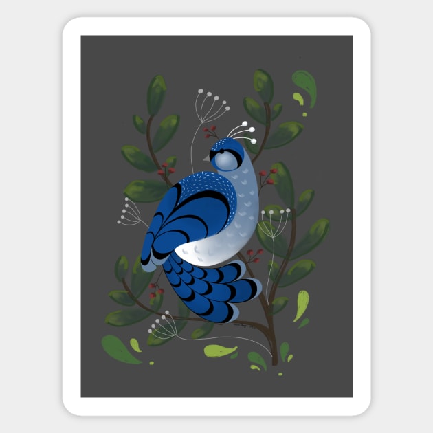 Maine Bluejay Sticker by aliwishes